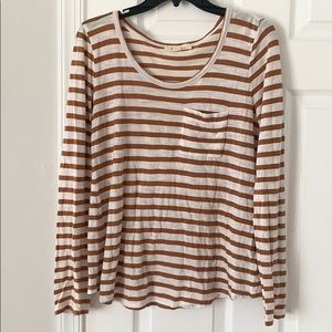 Brown and white striped shirt
